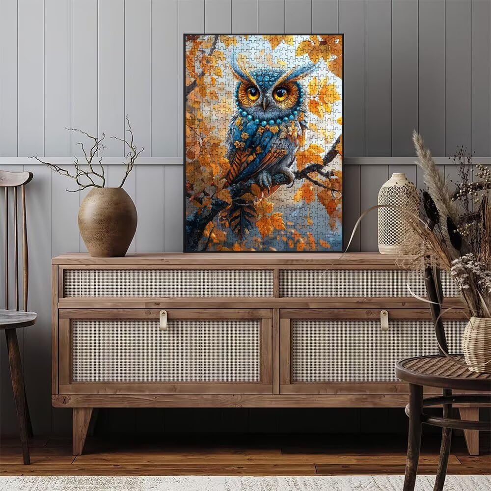 Puzzle 4000 sztuk, niebieska sowa dla dorosłych 4000, drewniane puzzle, klasyczne gry edukacyjne, niemożliwe wyzwanie, gry i zajęcia rodzinne, prezent kreatywności DX0YL1-537