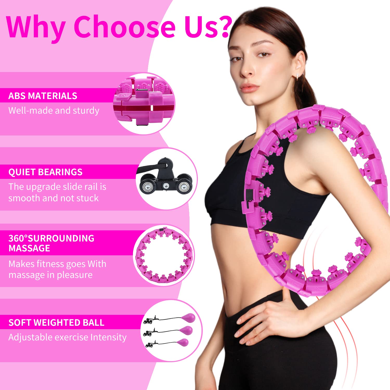 Hula Hoop Fitness 28 Pièces Réglable Amovibles Cerceau Fitness