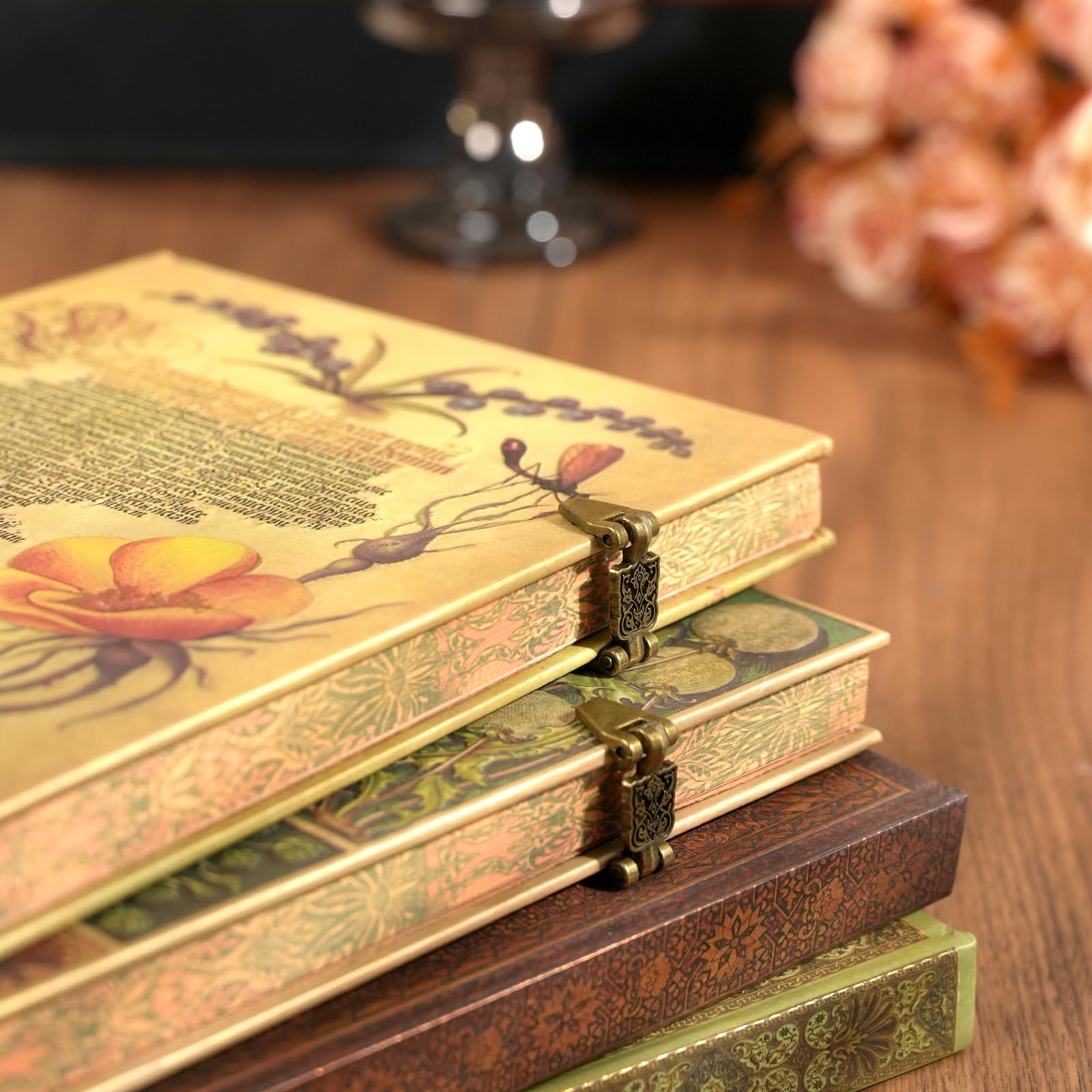 Vintage 3D Verdant Voice Hardcover liniert Tagebuch – 192 Seiten (96 Blatt) mit Umschlagtasche – Erinnerungs-Tagebuch & Gedenknotizbuch für Meilenstein-Momente