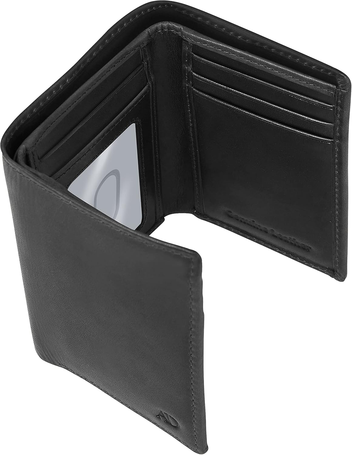 Trifold Wallets for Men - Slim RFID Blocking Wallet for Securing Personal Data - Front Pocket Friendly Genuine Leather Wallet - Mens Wallets Trifold with ID Window - Tri Fold Wallet Gifts for Men