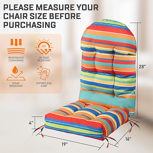 Miniatura 4 de FUNBERRY Juego de 4 cojines para sillas de patio, cojines gruesos y cómodos para mecedores, antideslizantes, protección contra la decoloración,