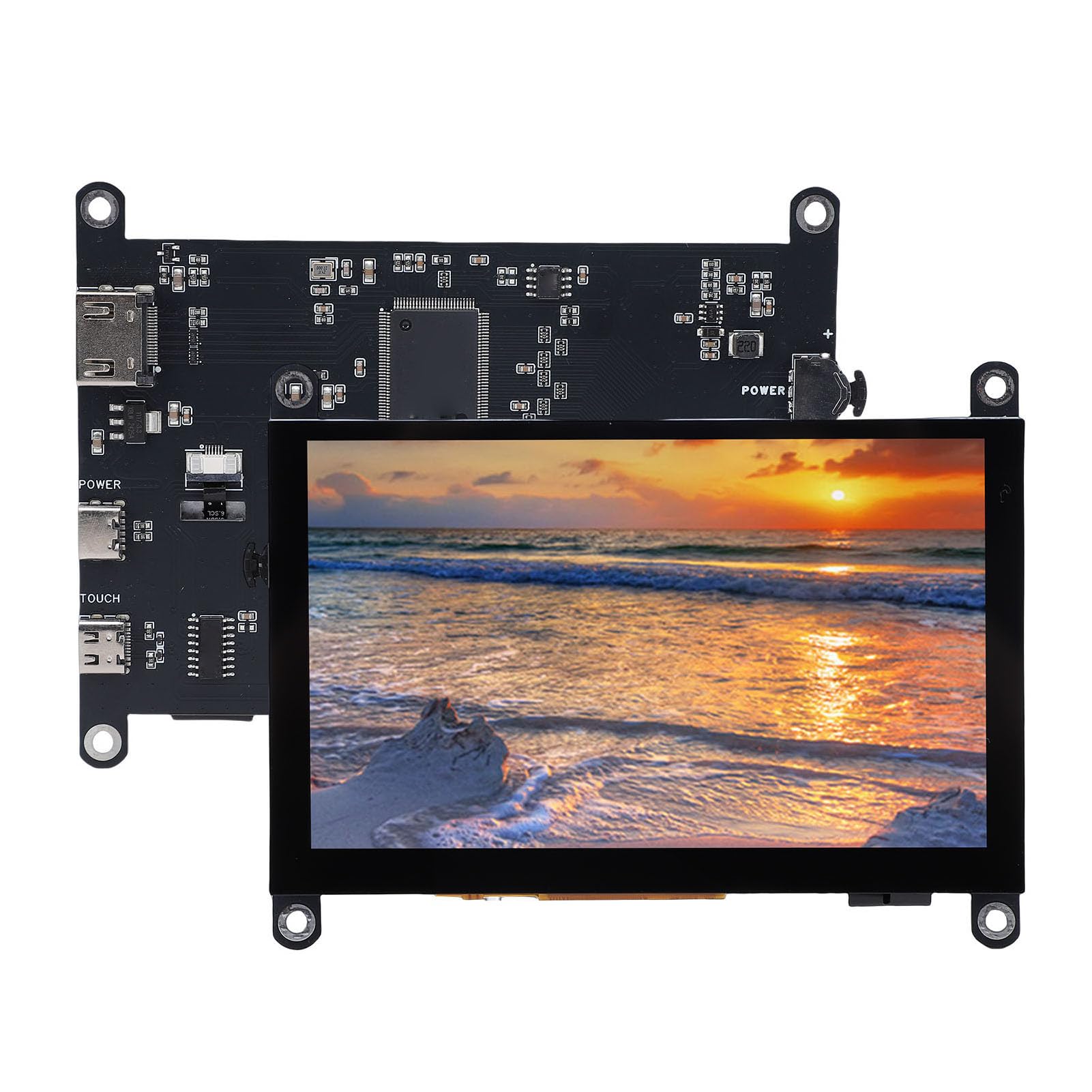 5-calowy Ekran Dotykowy LCD HDMI, Pojemnościowy Ekran IPS 800x480 dla Pi 4B, Nano, Ubuntu, Dodatkowy Monitor PC, Nie Wymaga Sterownika