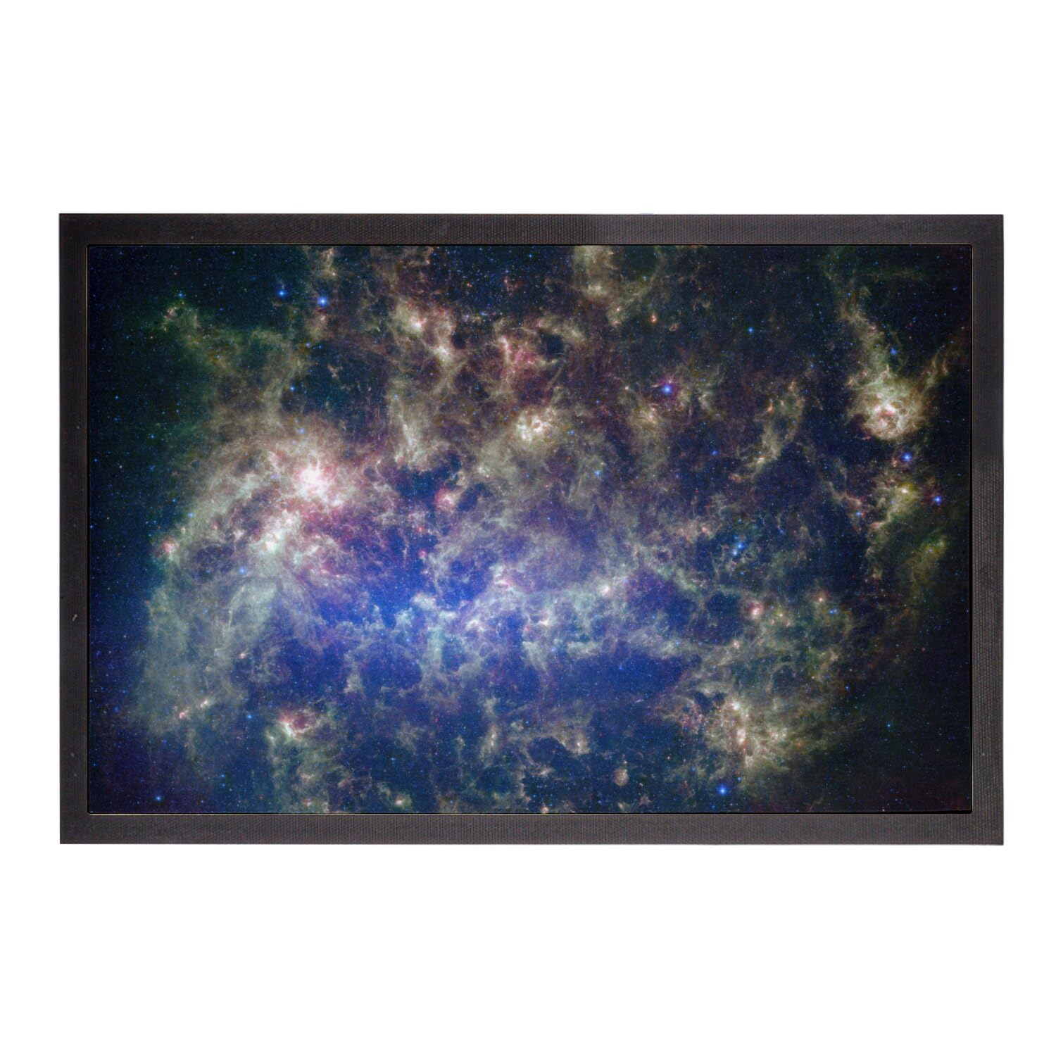 Paillasson nébuleuse espace et étoiles tapis galaxie 75x50cm