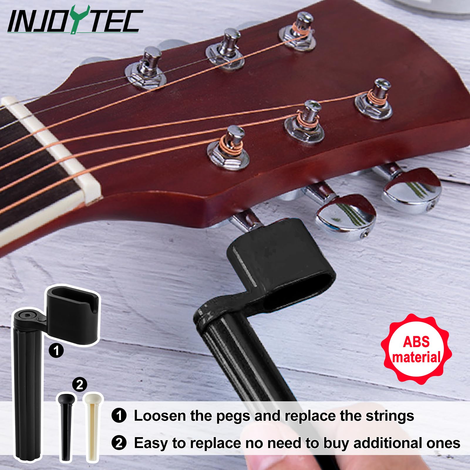 INJOYTEC 15pcs Guitar Repair Kit Mini Diagonal Nose Pliers Guitar String Cutter Guitar String Winder Guitar Pin Puller For Cutting Replacing Guitar Bass Strings - Image 4