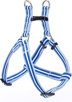 Nobleza - Dog Harness, Adjustable Reflective Anti-Pull Training Aid, Lightweight Breathable Non Choke Pet Puppy Vest for Outdoor Walking, Blue, M W2.0*L40-60cm