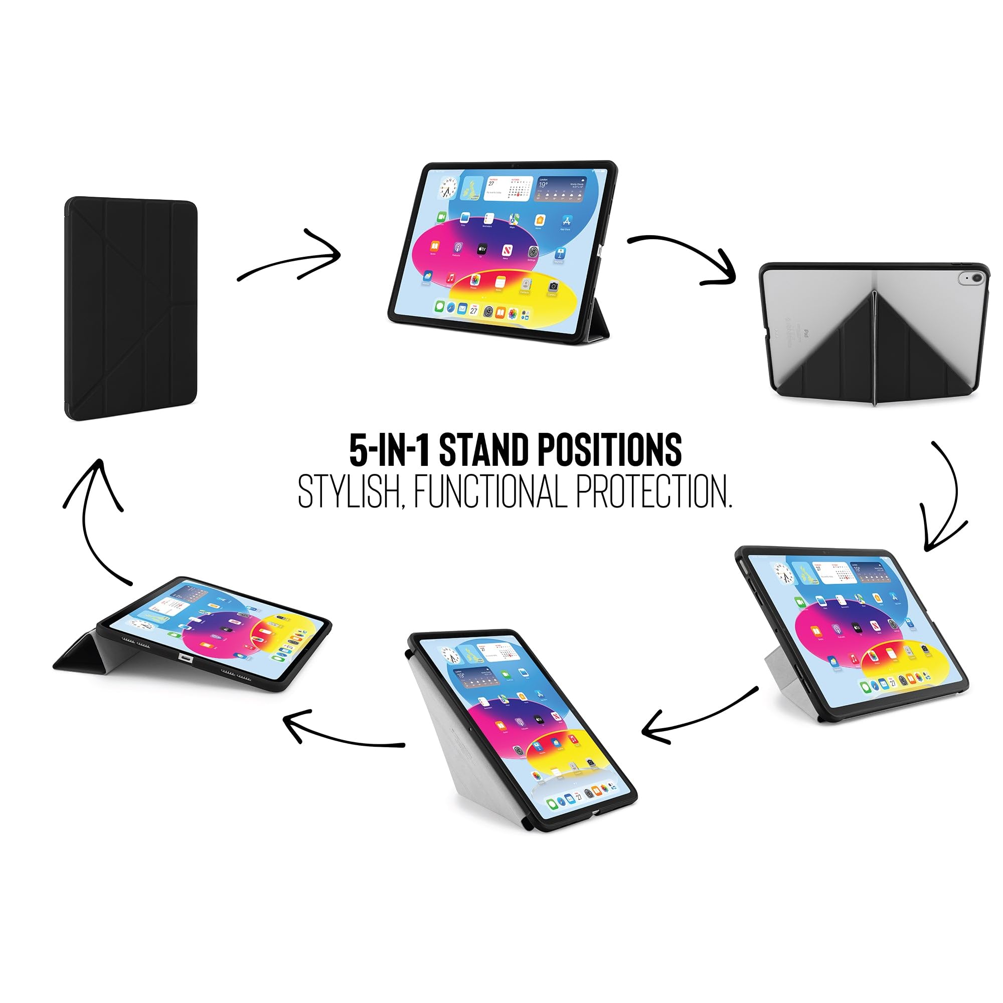 Pipetto P052-49-V custodia per tablet 27,7 cm [10.9] Custodia flip a libro Nero (Pipetto iPad 10.9 [10:th gen] Origami)