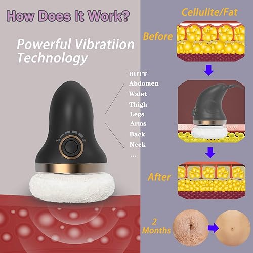 Miniatura 4 de Masajeador de celulitis de mano - Máquina para esculpir el cuerpo con drenaje linfático, masajeador de estómago para grasa del vientre y función de