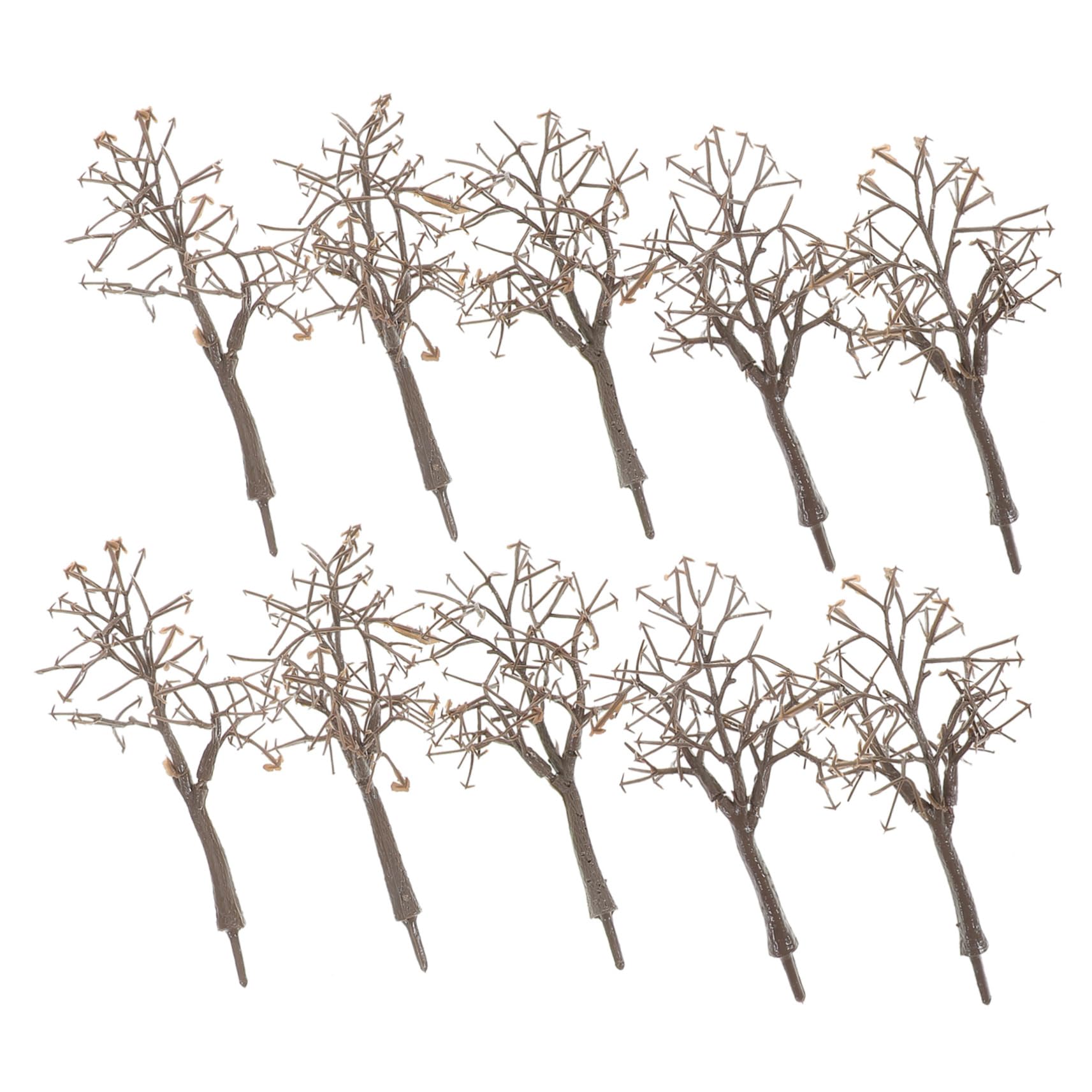 SOIMISS Lot de 10 Modèles D'arbres Architecturaux en Plastique Ton Brun pour Diorama et Maquettes, Esthétique et Usage Éducatif en Artisanat ou Bureau