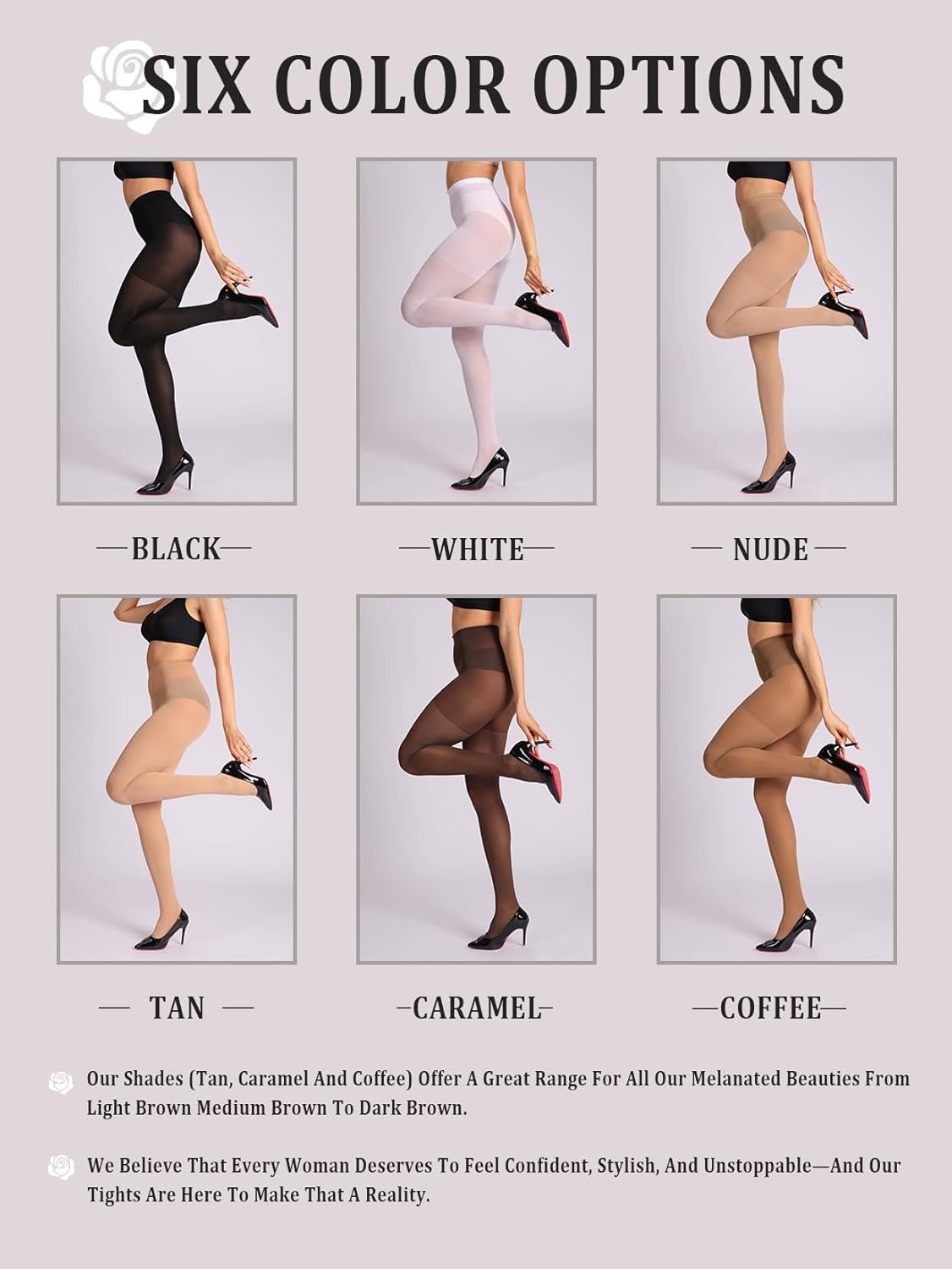 2 Pairs Indestructible Tights for Women,Rip Resistant Pantyhose, 40D Semi Sheer T-Crotch High Waist Tights - Image 6