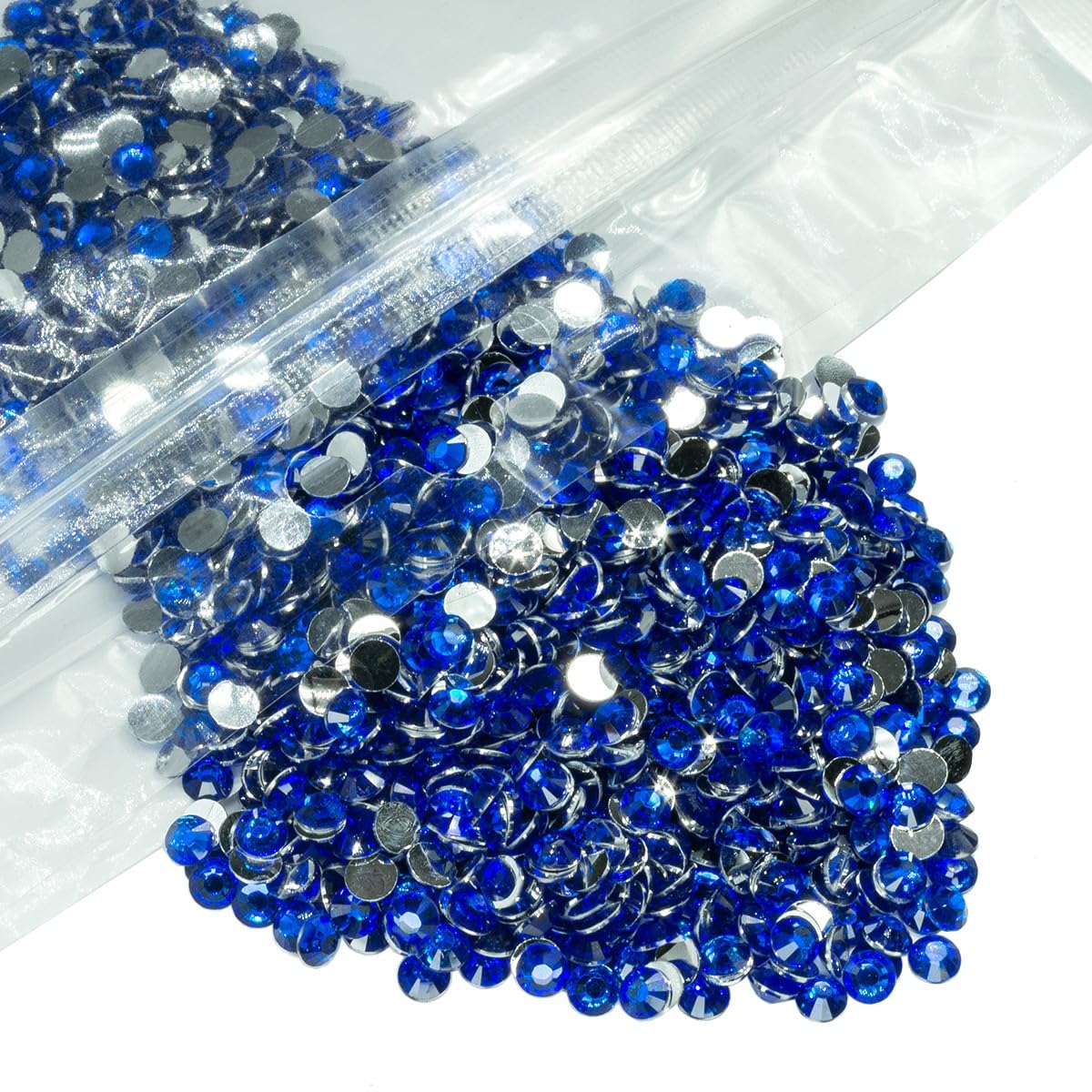 qiipii 8000PCS 3mm Crystal Blue Resin Rhinestones for Crafts Flatback Royal Blue Rhinestones Bulk SS10 Non-Hotfix Stones Diamonds Crystals Gems for