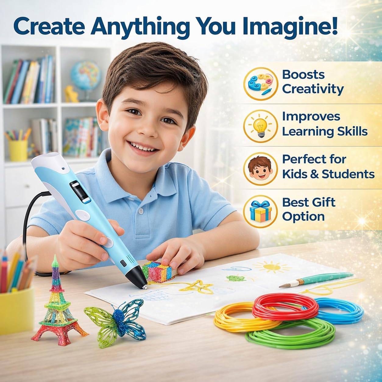 Smart 3D Printing Pen for Kids, Teens & Adults | LCD Screen with Adjustable Temperature & Speed Control | Ideal for DIY Art Projects, Crafting & Creative Learning-image-21