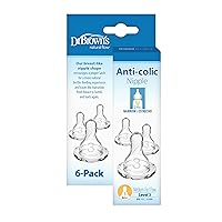 Vista 9 de Tetina para biberón Dr. Brown's Natural Flow Preemie, paquete de 2, Paquete de 6, Transparente