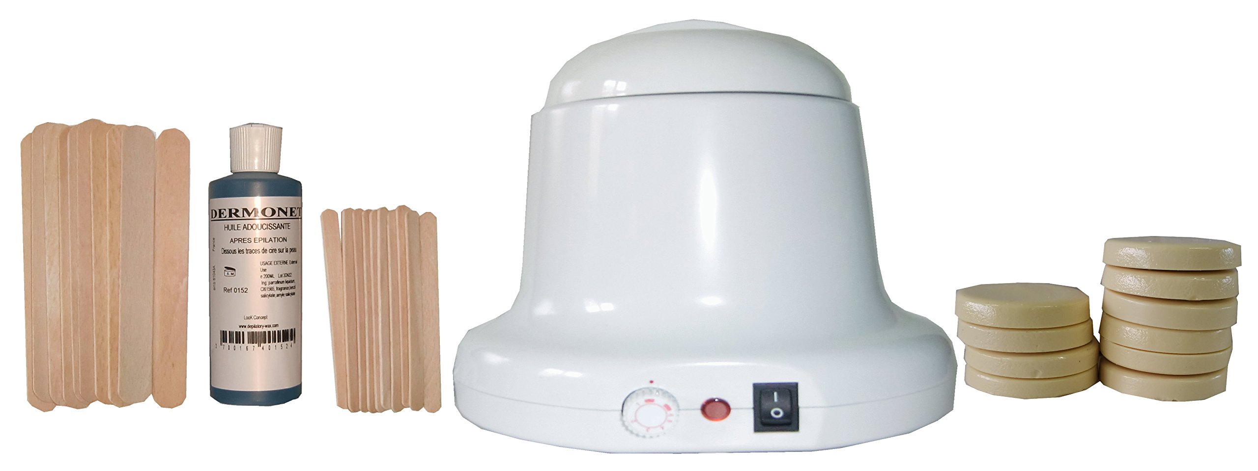 Storepil - Zestaw do depilacji wosku 400 ml Charles Ney - 200 g tradycyjny wosk MONOï, szpatułki do ciała, twarz, olej po depilacji. Zestaw do usuwania włosów gotowy do użycia