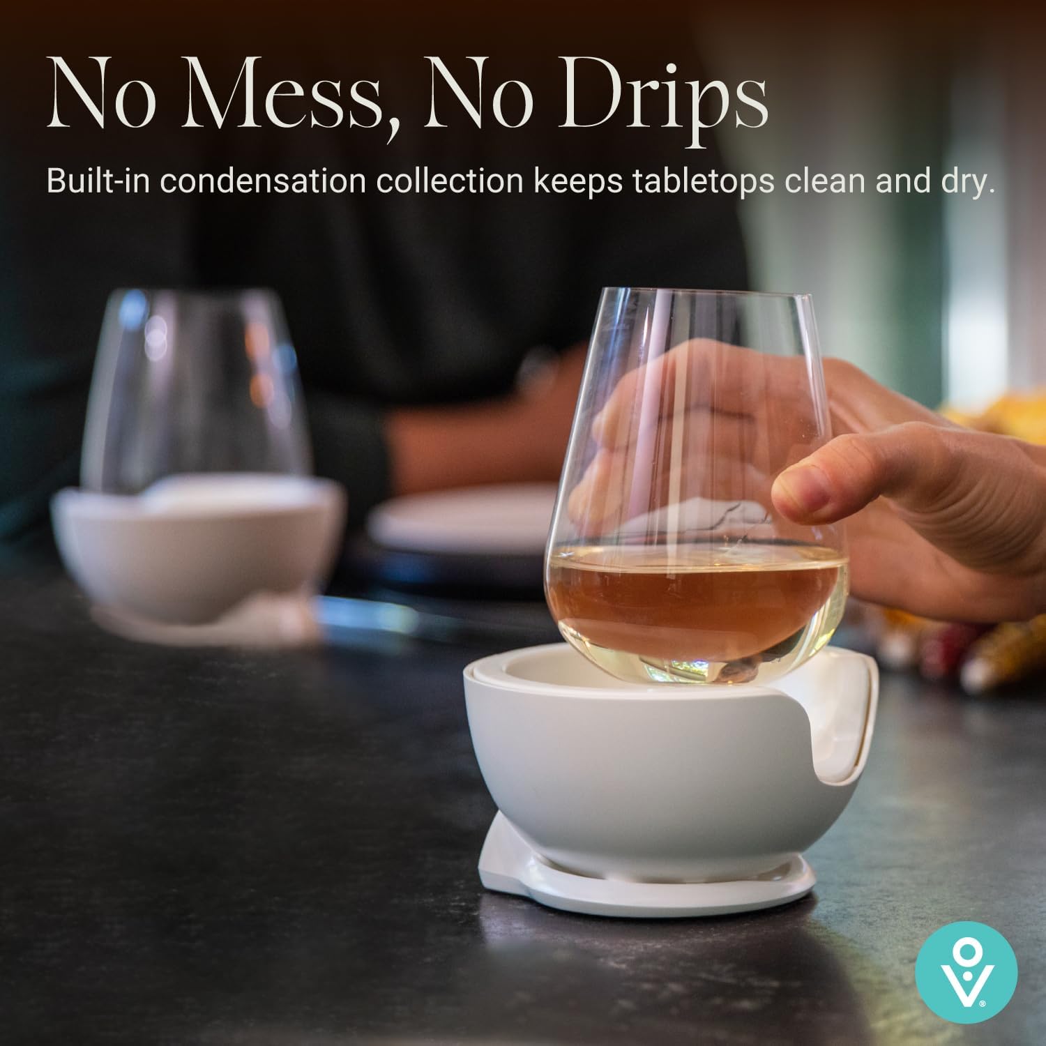 VoChill Stemless Wine Glass Chiller | Keep the Chill In Your Glass | Made in the USA | Separable & Refreezable Chill Cradle | Actively Chills Stemless Glassware | Quartz, Single Stemless - Image 6