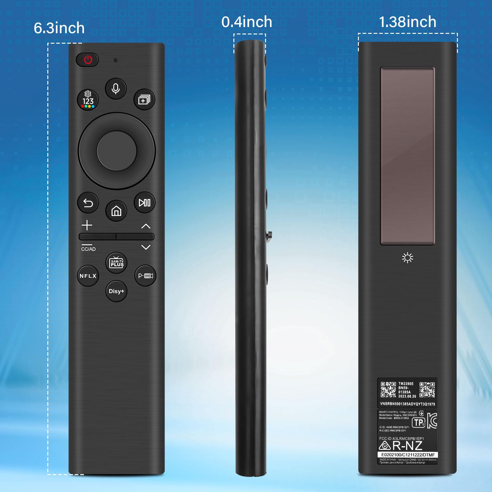 Télécommande de Remplacement pour Samsung,BN59-01385A Solar Charging Télécommande vocale pour Samsung Smart TV,Universel Les télécommandes de télévision Compatible avec Sam-Sung 2021-2023