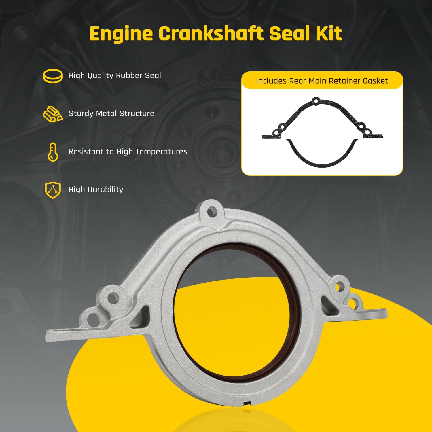 BS 40631 Engine Crankshaft Seal Kit for 1996-2008 Infiniti FX35 G35 I30 I35 QX4 M35 | 1995-2006 Nissan 350Z Altima Quest Maxima Murano Pathfinder-3.0L 3.5L, Replaces BS40631, 052-3784, JV1661, JV1676