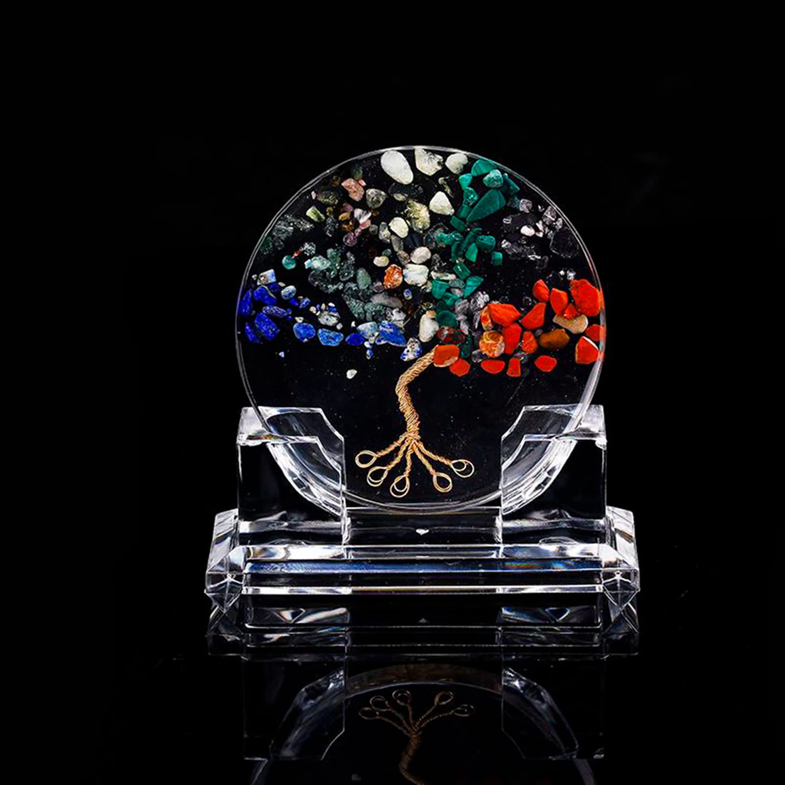 Maggidea 7 Chakra Crystal Tree Natural Gemstones Healing Handmade Reiki Tree of Life Ornaments for Living Room Home Decor Mediation Feng Shui Prosperity Stones Positive Energy Spiritual Gifts