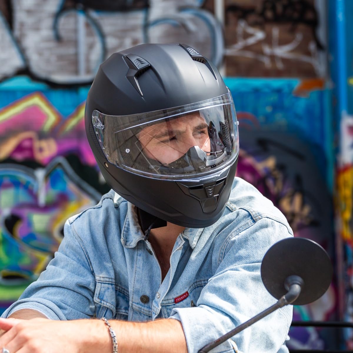VINZ Vigo Integralhelm | Motorrad Helm Vollvisierhelm Mopedhelm ECE 22.06 | Motorradhelm Full-Face Helme | für Damen & Herren | In Gr. XS-XXL