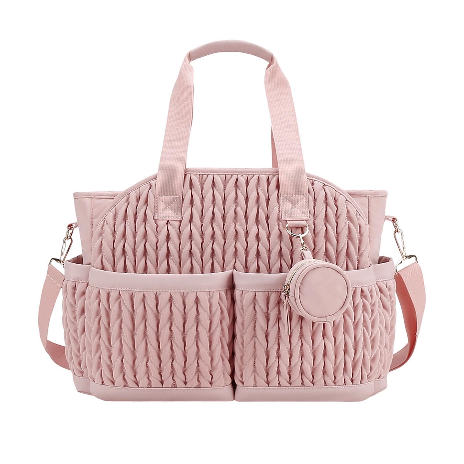 Diaper Bag Tote Versatile Portable Baby Changing Bag For Trip Outdoor Picnic Pink Baby|Diapering|Diaper Bags-image-15