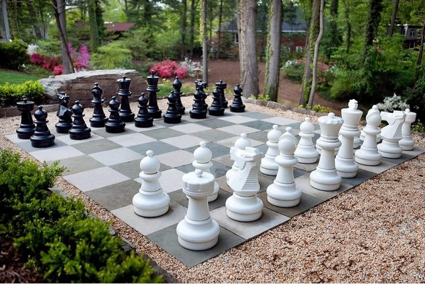 Mega Giga - Gioco di scacchi da giardino, 64 cm, indistruttibile, in polietilene HDPE ad alta densità, resistente ai raggi UV (con 4 tasche)