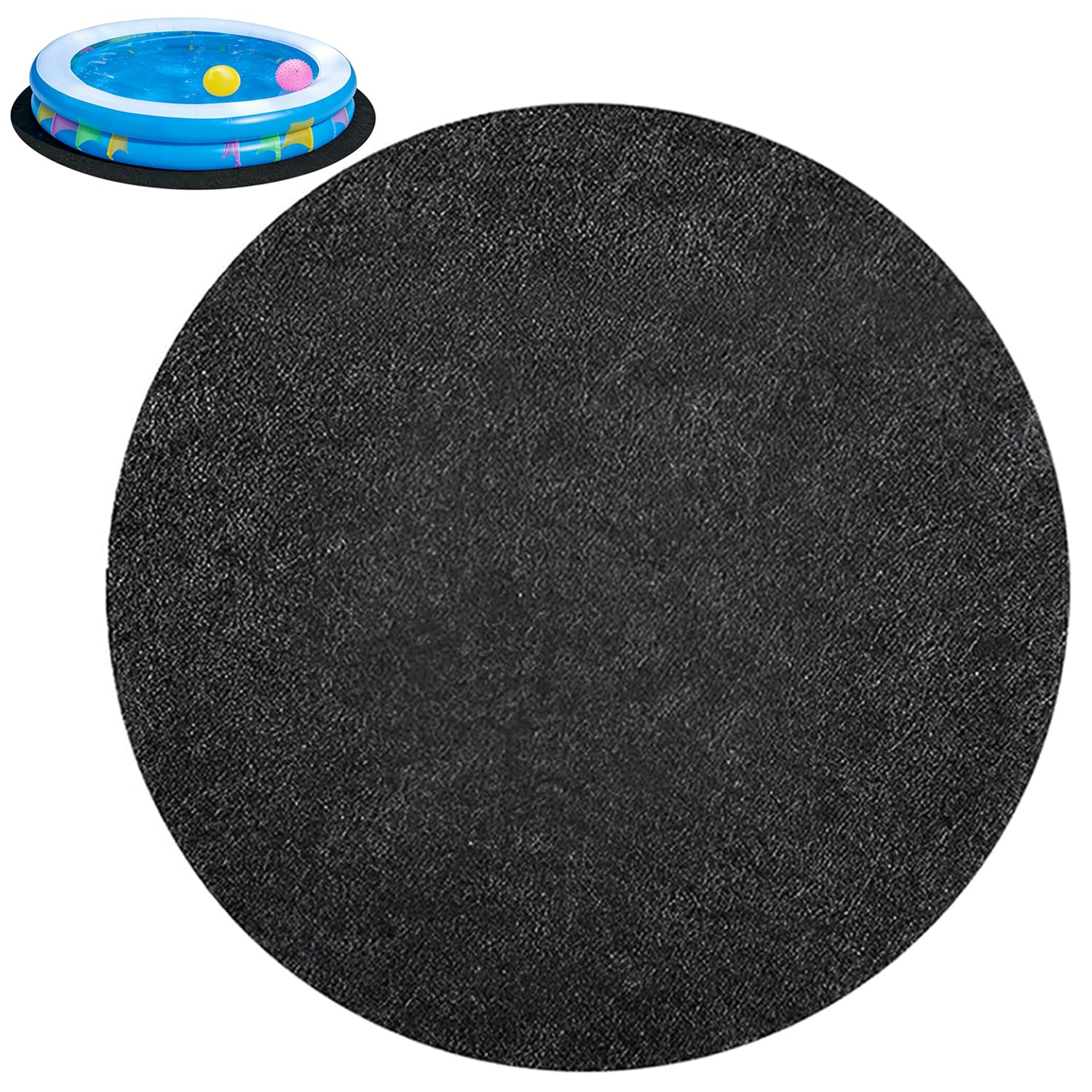 Tapis de piscine rond 366 cm - Antidérapant et indéchirable - Imperméable - Film de sol pour piscine et jacuzzi