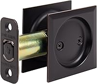 Vista 2 de Stone Harbor Hardware Cerradura de puerta de bolsillo cuadrada contemporánea, función de paso, 2-3/8" Backset, Vintage Bronze