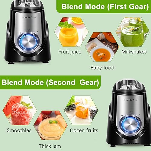 Miniatura 3 de Licuadora para batidos, licuadora de batidos de 32,000 RPM, licuadoras personales con 6 cuchillas afiladas, con taza portátil de 20 onzas y tapas