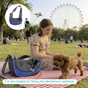 Pet Sling Carrier, Front Pocket Cat Dog Carrier Bag with Breathable Net