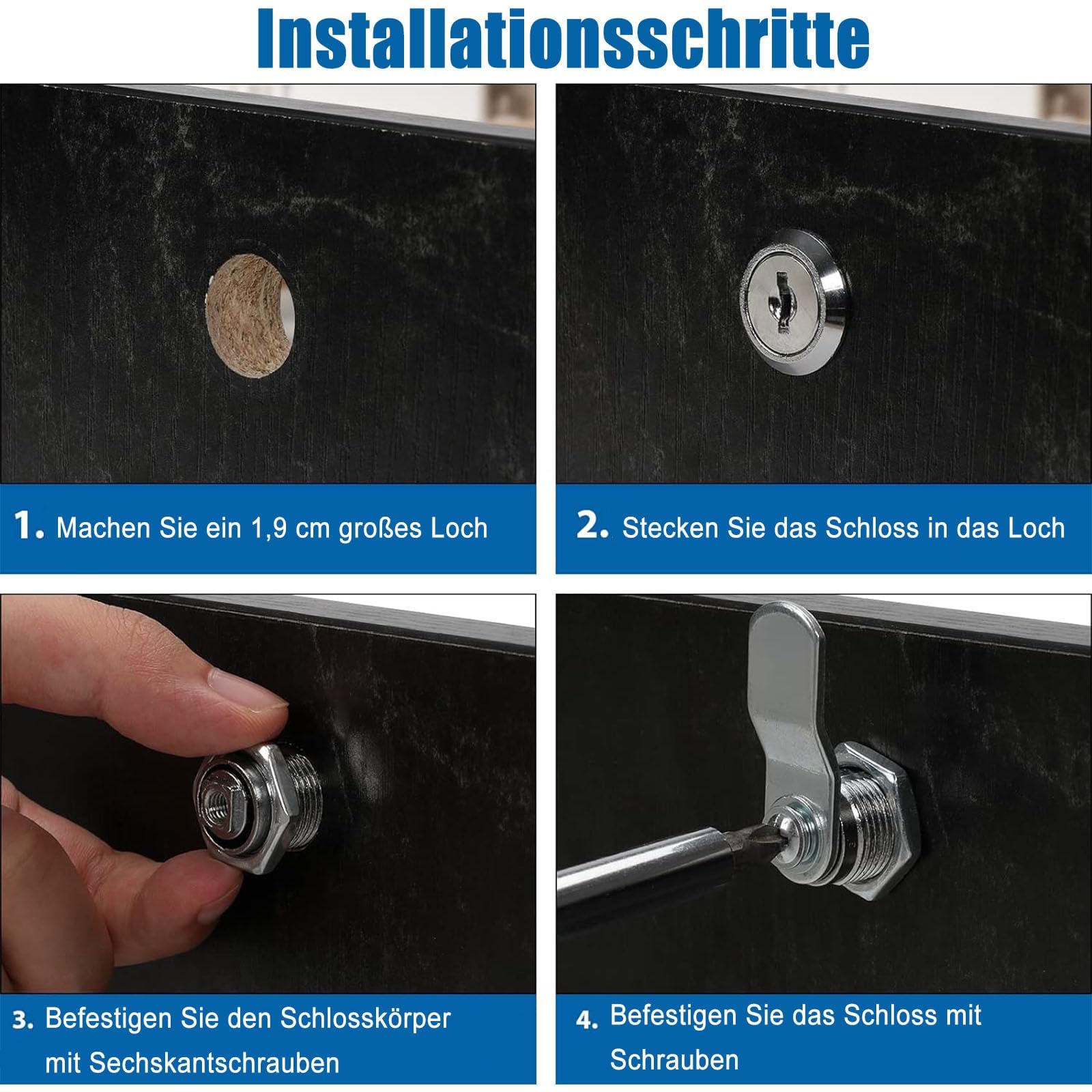 Forbabe Briefkastenschlösser 10er Set - 30mm Spindschlösser Mit Schlüsseln
