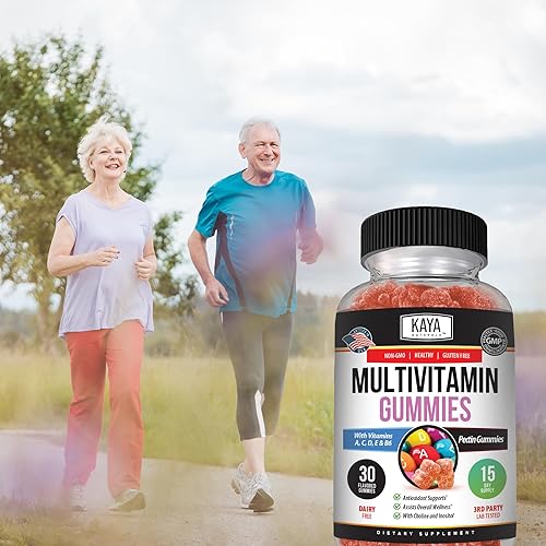Miniatura 8 de Kaya Naturals Gomitas multivitamínicas para adultos, biotina, vitamina A, B-12, C y E, incluyendo zinc, ácido fólico, sabor a fresa - Multivitaminas