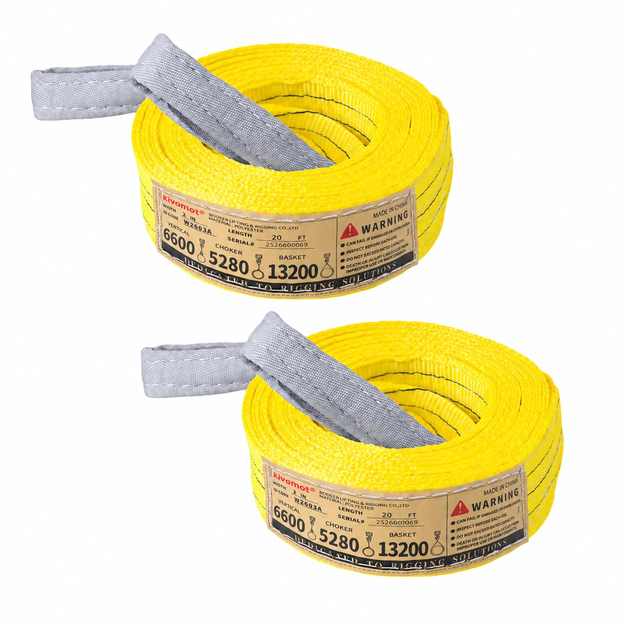 Polyester Lifting Slings - 3 Ton, 2 Pack -12