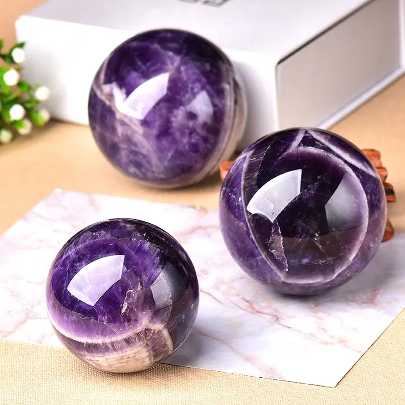 Sfera Di Cristallo Ametista 50-60 Mm - Pietra Energetica Per Reiki, Meditazione, Decorazione Casa, Regalo Spirituale - Foto 11