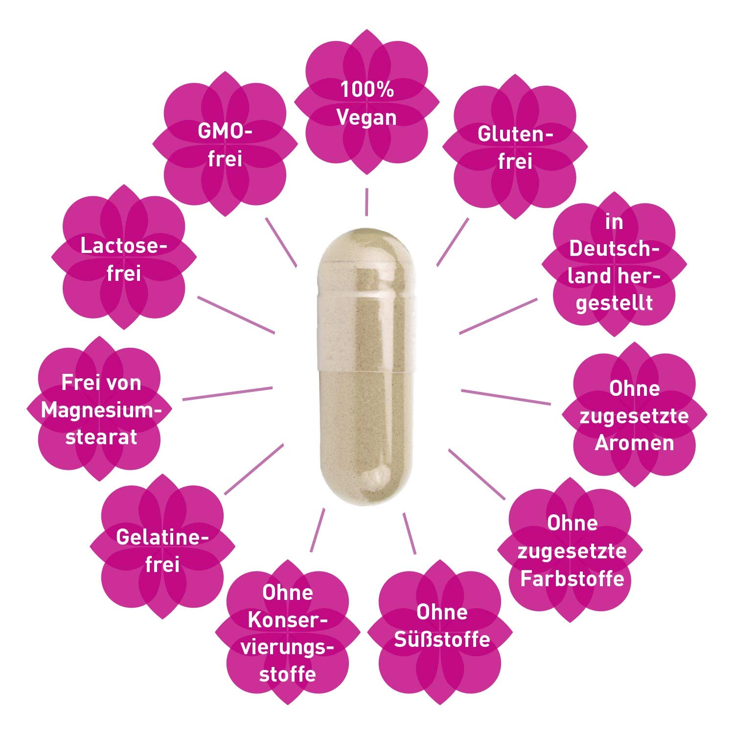 MADENA Symbio Darmbakterien, Kulturen Komplex mit Lactobacillus und Bifidobakterium Bifidum Kulturen, Inulin Synergy 1, Vitamin C, 50 Kapseln vegan, zum Immunsystem stärken