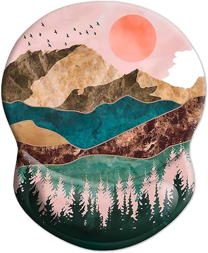 Miniatura 33 de Alfombrilla de mouse ergonómica con soporte para muñeca, cómoda alfombrilla de mouse para computadora con base de poliuretano antideslizante