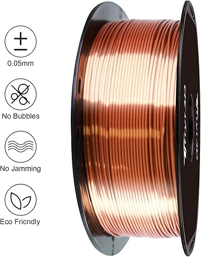 Miniatura 7 de TTYT3D Filamento de impresión 3D de ácido poliláctico (PLA) de seda, cambio de color blanco a ácido poliláctico dorado de 0.069 in, 2.2 lbs,