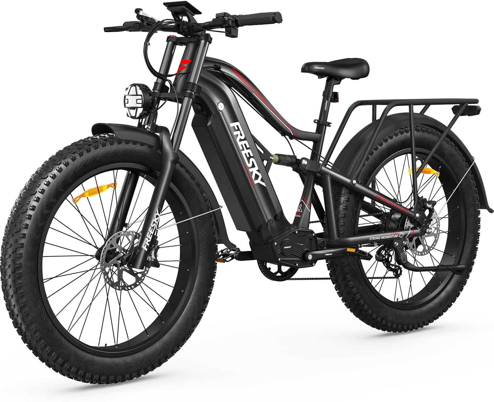 FREESKY 3500W BAFANG Motor Electric Bike for Adults, 48V 35Ah LG Cells Battery Ebike 140 Miles, 38+MPH, 26" Fat Tire Dirt All-Terrain Mountain E Bike, Full Suspension, UL 2849 Certified by TรV