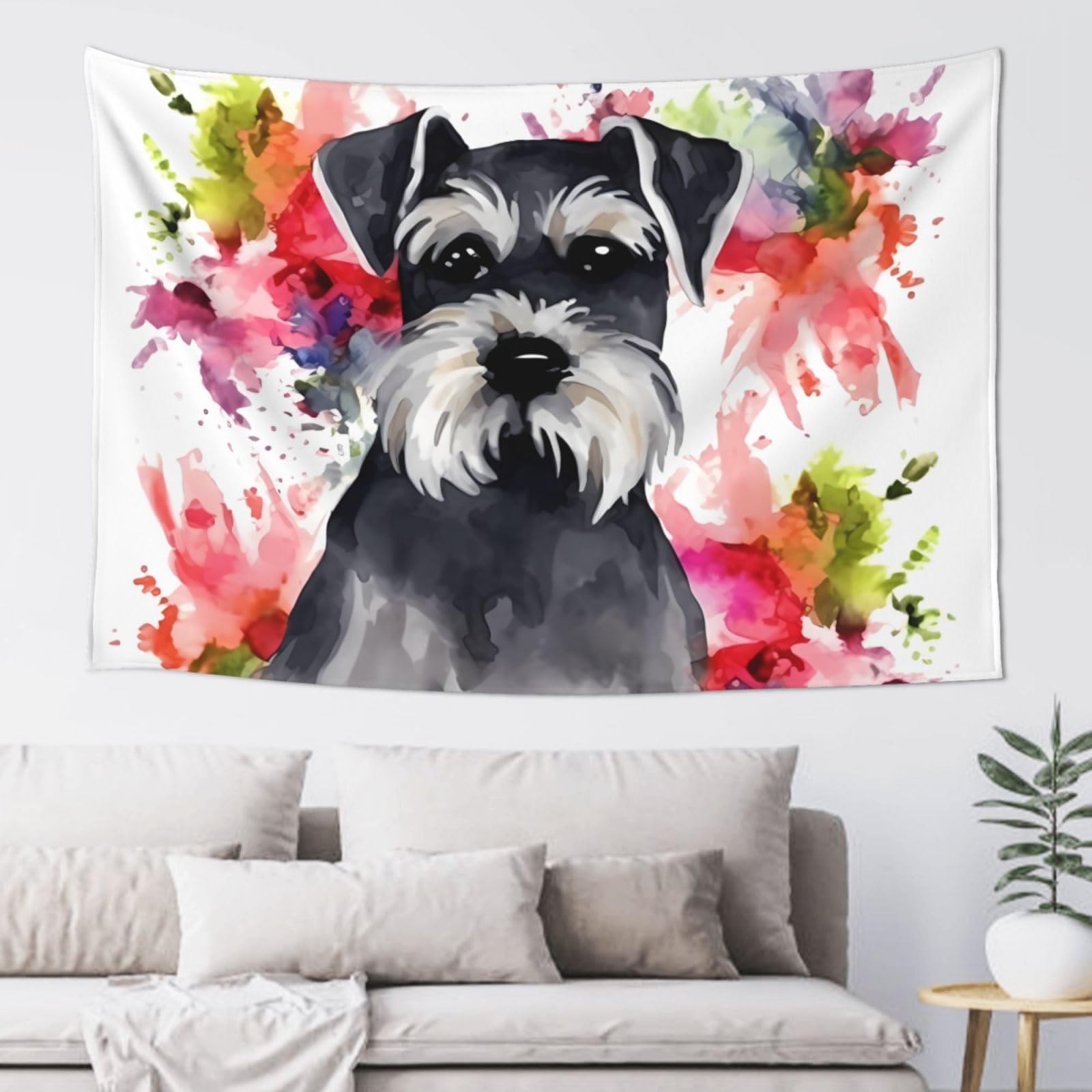 FodPand Schnauzer Tapestry for Bedroom Aesthetic, Wall Hanging Tapestries Art Decor Backdrop Wall Tapestry for Dorm Living Room Funny Poster Party Banner Background 40" X 60"