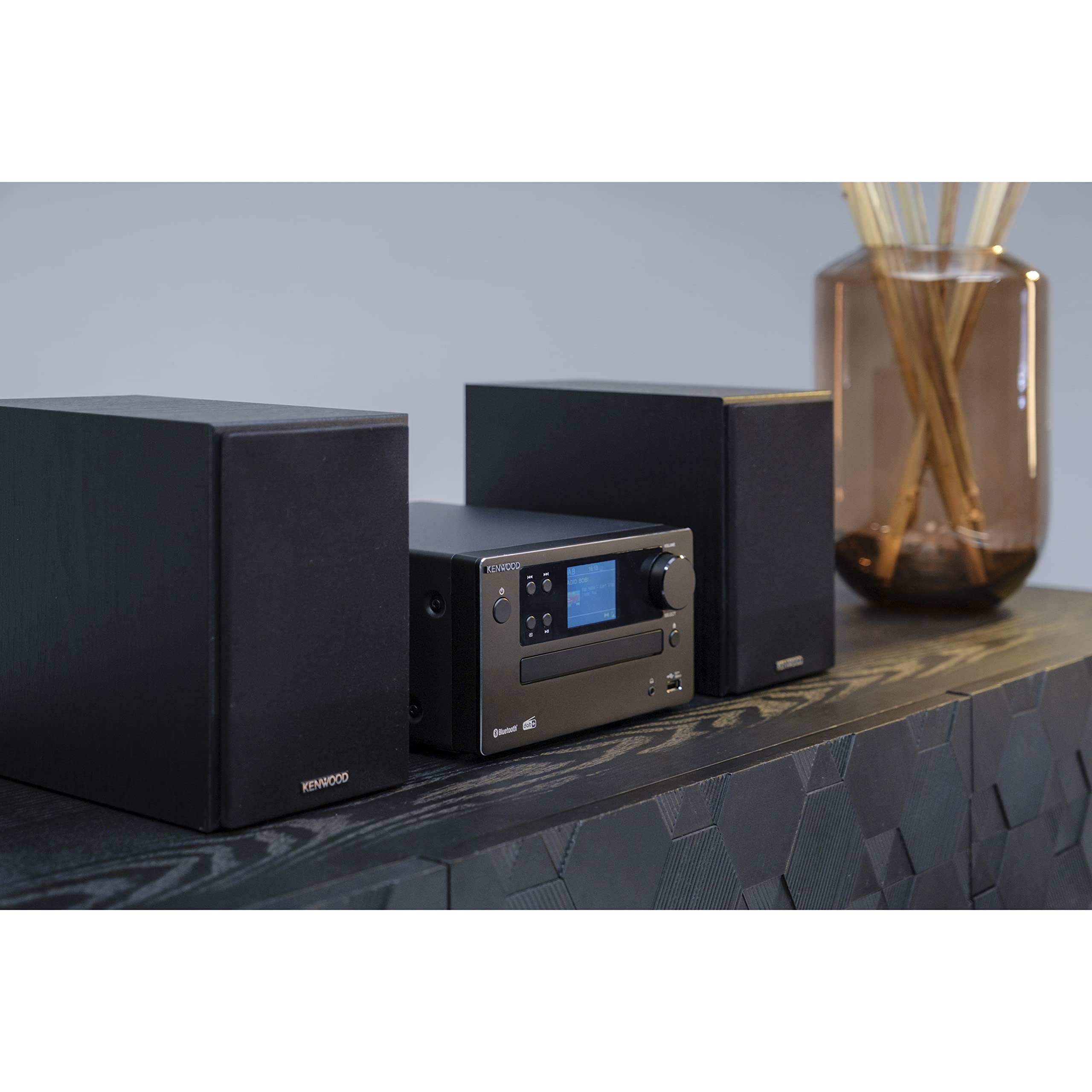 Kenwood M-725DAB-B - Stereo Micro HiFi-System mit DAB+, CD, USB, Bluetooth, 2 x 25 Watt RMS und TFT-Display; Midnight Black