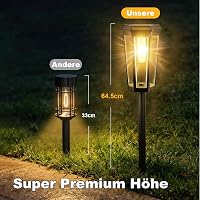 Echosari set 6 lămpi solare de grădină pentru exterior, cu pornire și oprire automată, rezistente la apă IP65, lumină alb cald, pentru alei, trotuare, terase și curți 7