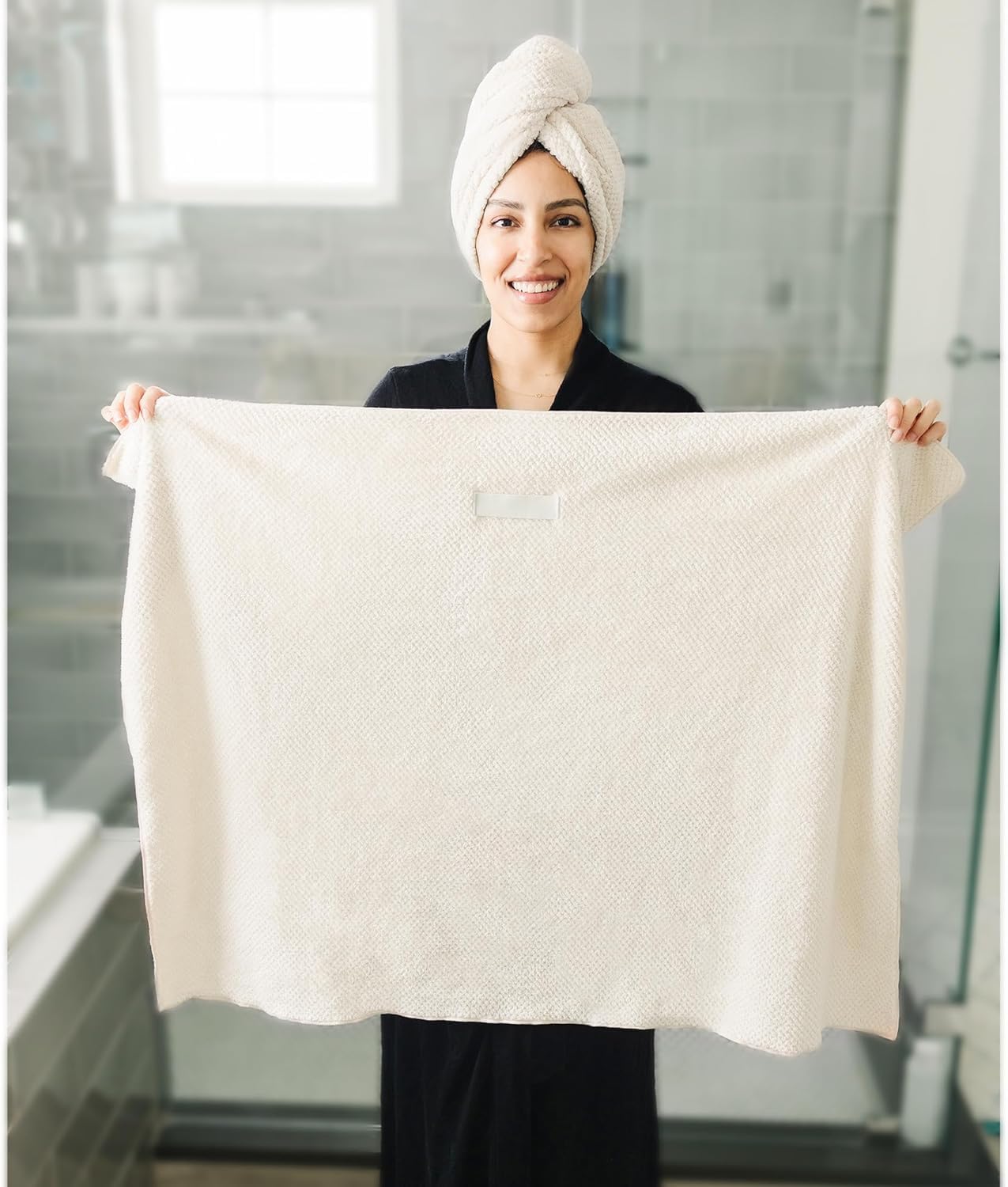 ROLSHOL 2 Packs Large Microfiber Hair Towels for Women, Super Absorbent & Quick Dry Hair Towel Wrap for Curly Hair Long & Short Hair- Anti-Frizz Hair Turbans for Wet Hair - 27.5''*39.4''
