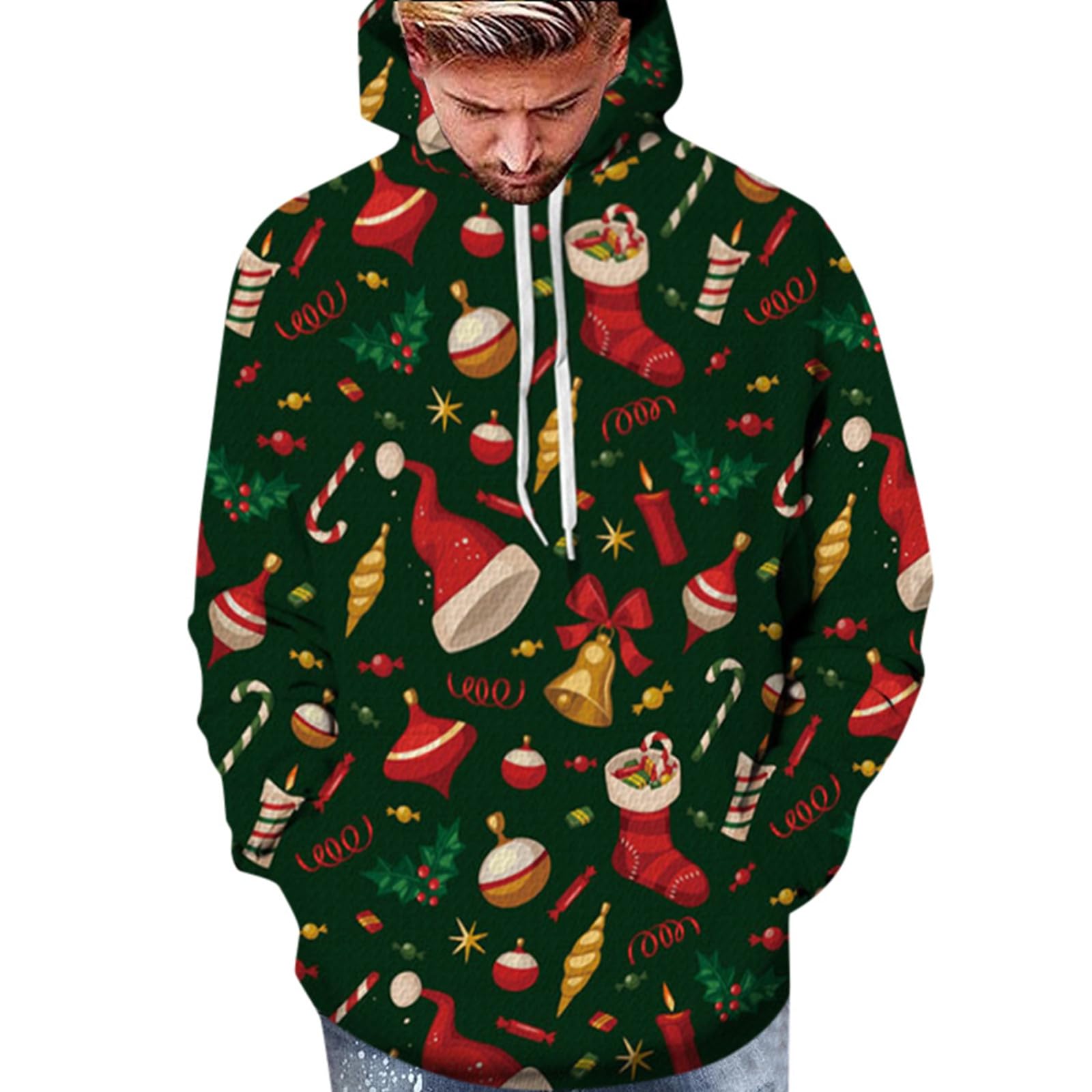 Sudaderas Con Capucha Para Hombre Sudadera Con Capucha De Los Hombres Camisas De Manga Larga Para Entrenamiento Hombre Suéter a Cuadros Sudadera Cuello Redondo Polar Peso Medio Talla Normal O Y Larga