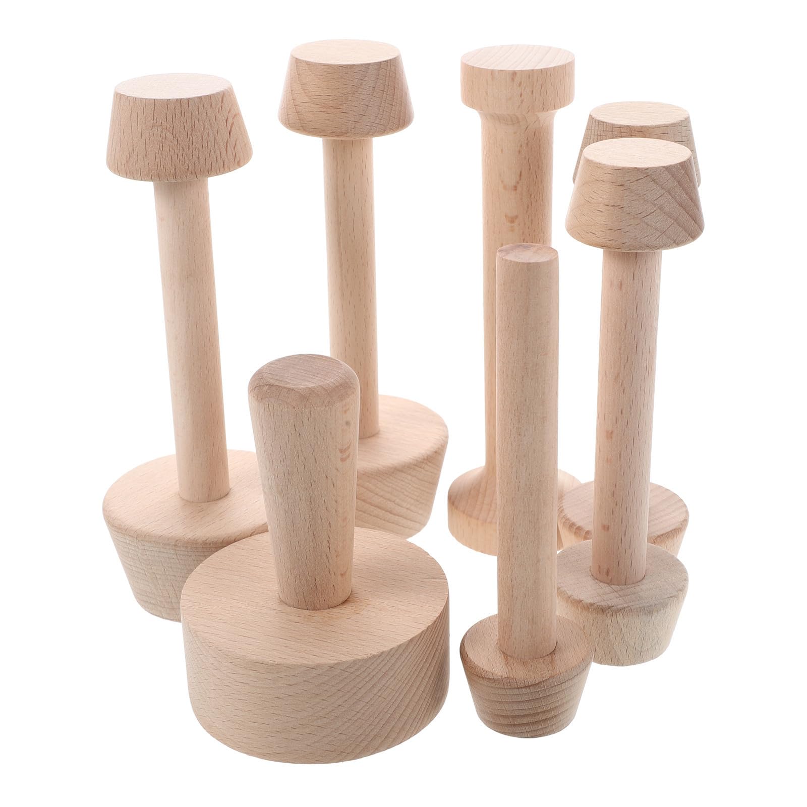 Alasum Molde para Tartas de Madera 7piezas Base Extraíble y Apisonador de Tartas de Huevo para Repostería Fácil Limpieza y Moldeado en Fiestas y Pastelerías