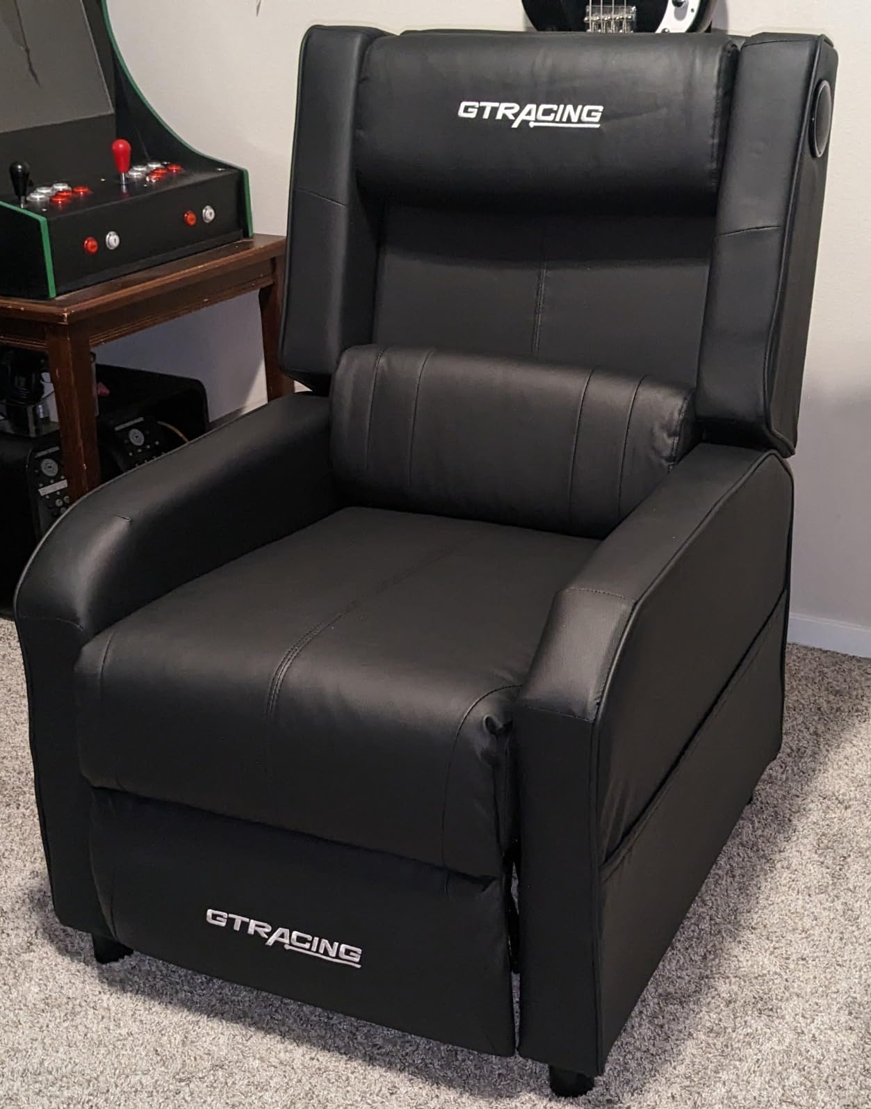 33/mo Finance GTRACING Gaming Recliner Chair with Bluetooth Speakers Racing Style Single