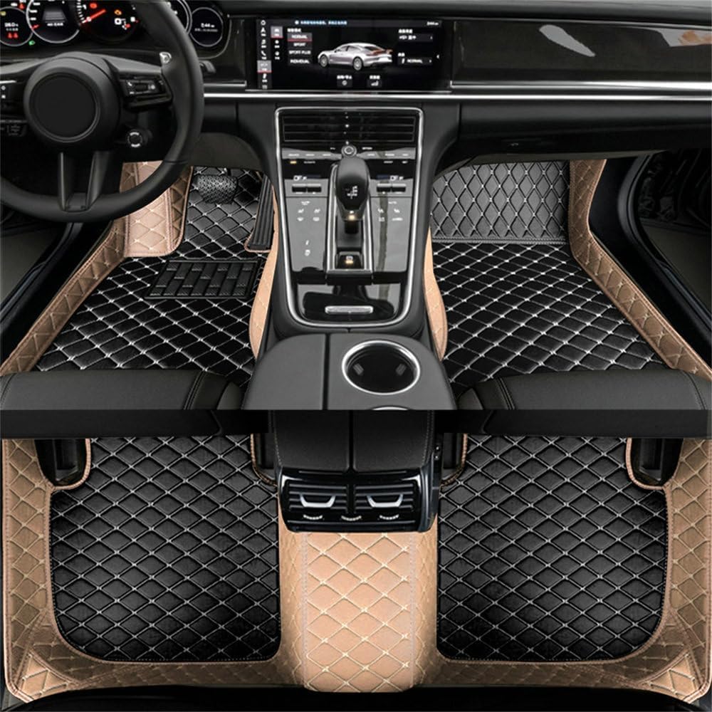 Custom Car Floor Mats Compatible with Dodge Challenger Charger Durango Caliber Journey Avenger Ram1500 Floor mat (Beige and Black Beige)