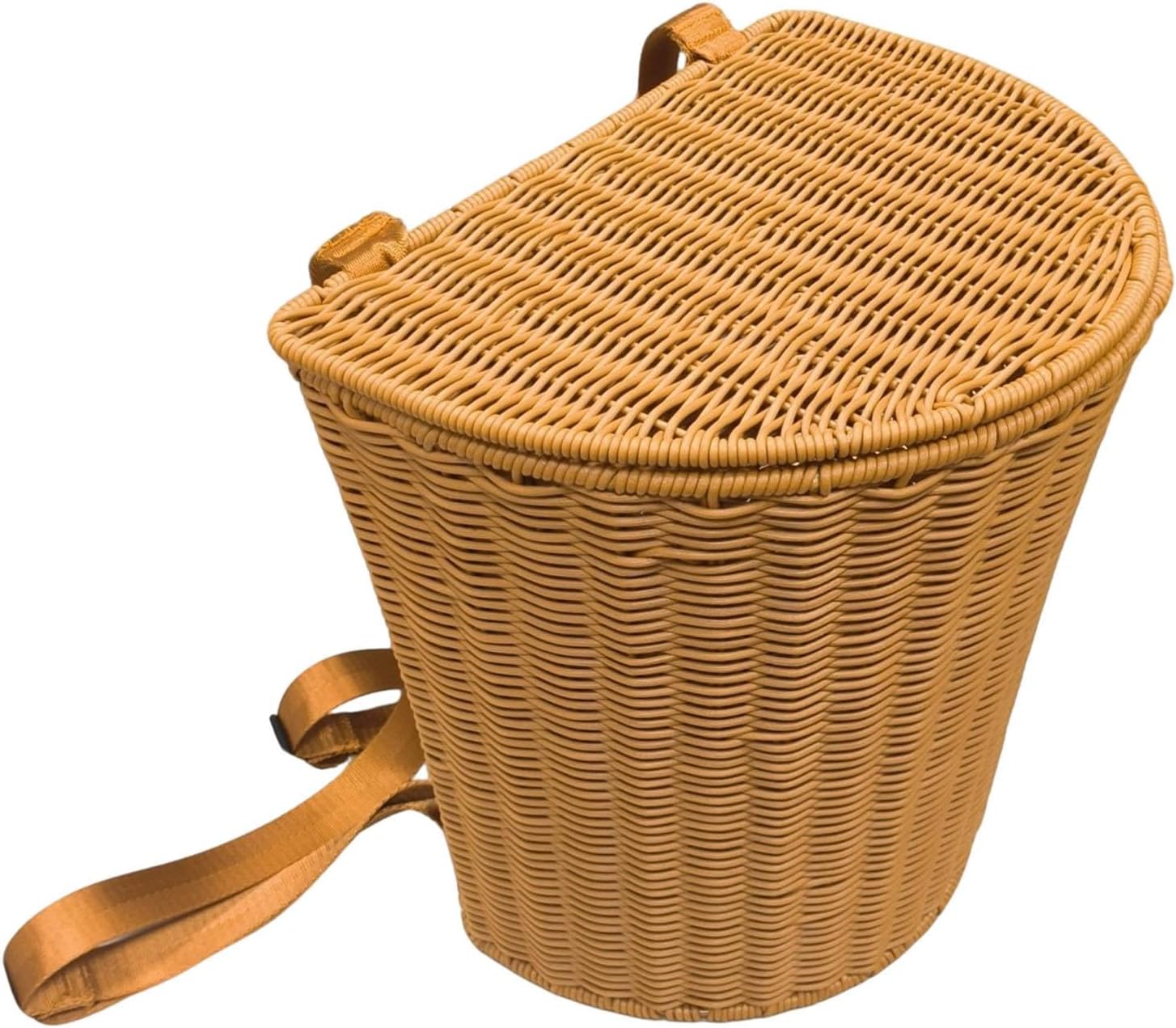 PP Basket Backpack with Lid for Garden Use with Shoulder Straps 13.4x9.4x13.7inch Handmade