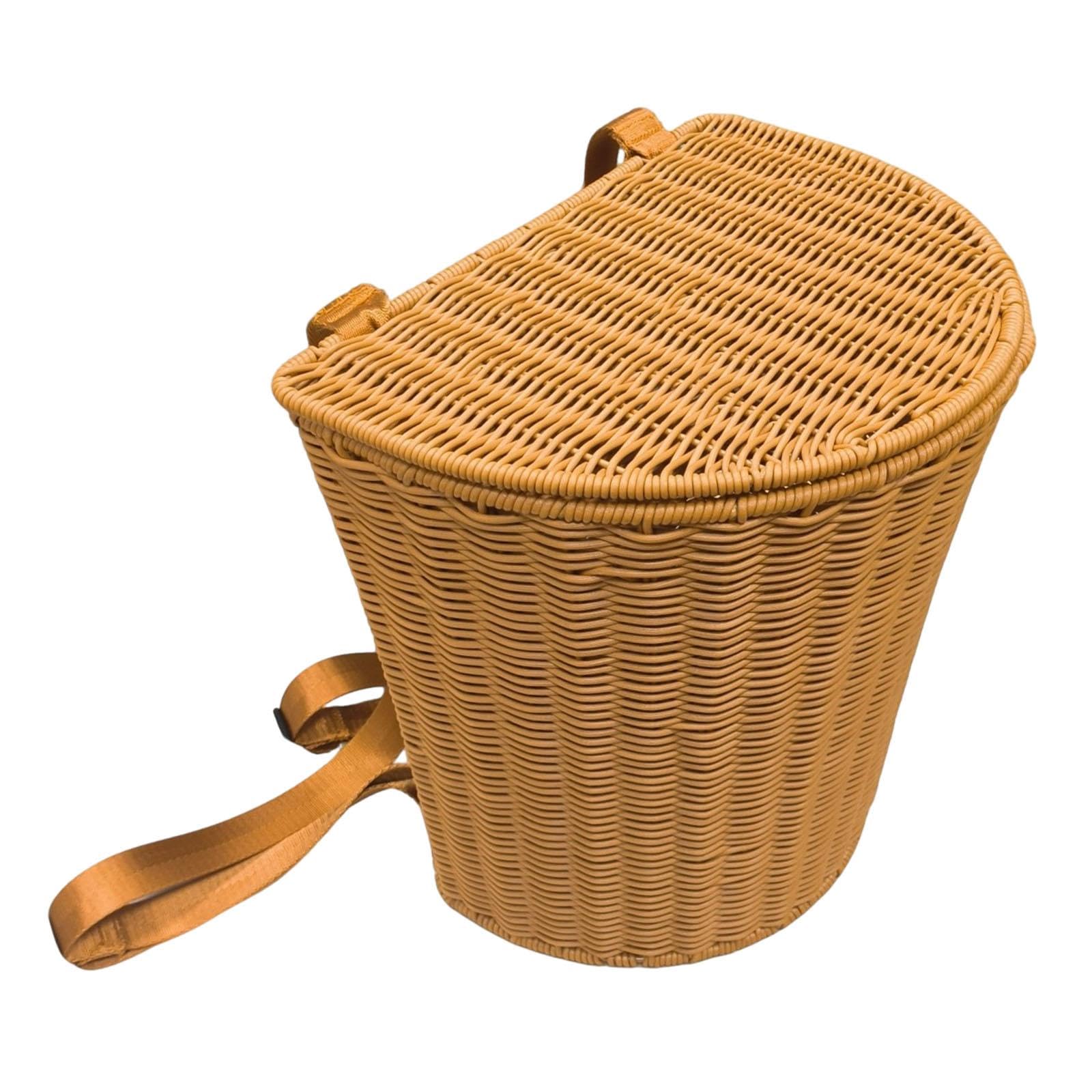 Panier Extérieur Panier de Cueillette Orchard Backpack avec Sangle, Sac de Cueillette Des Fruits et Légumes, Faites à La Main, Panier à Champignons En Osier avec Bandoulière, 34 Cm X 24 Cm X 35 Cm