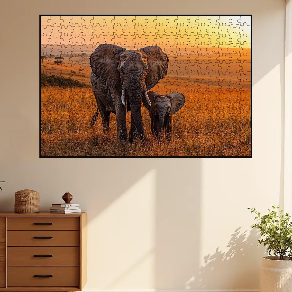 Puzzle 4000 Teile Elefant, Wiese Puzzle 4000 Teile Erwachsene, Klassische Puzzles für Erwachsene, Challenging Puzzel für Die Ganze Familie, Holzpuzzle Geschenke für Frauen, Deko Wohnzimmer -3748