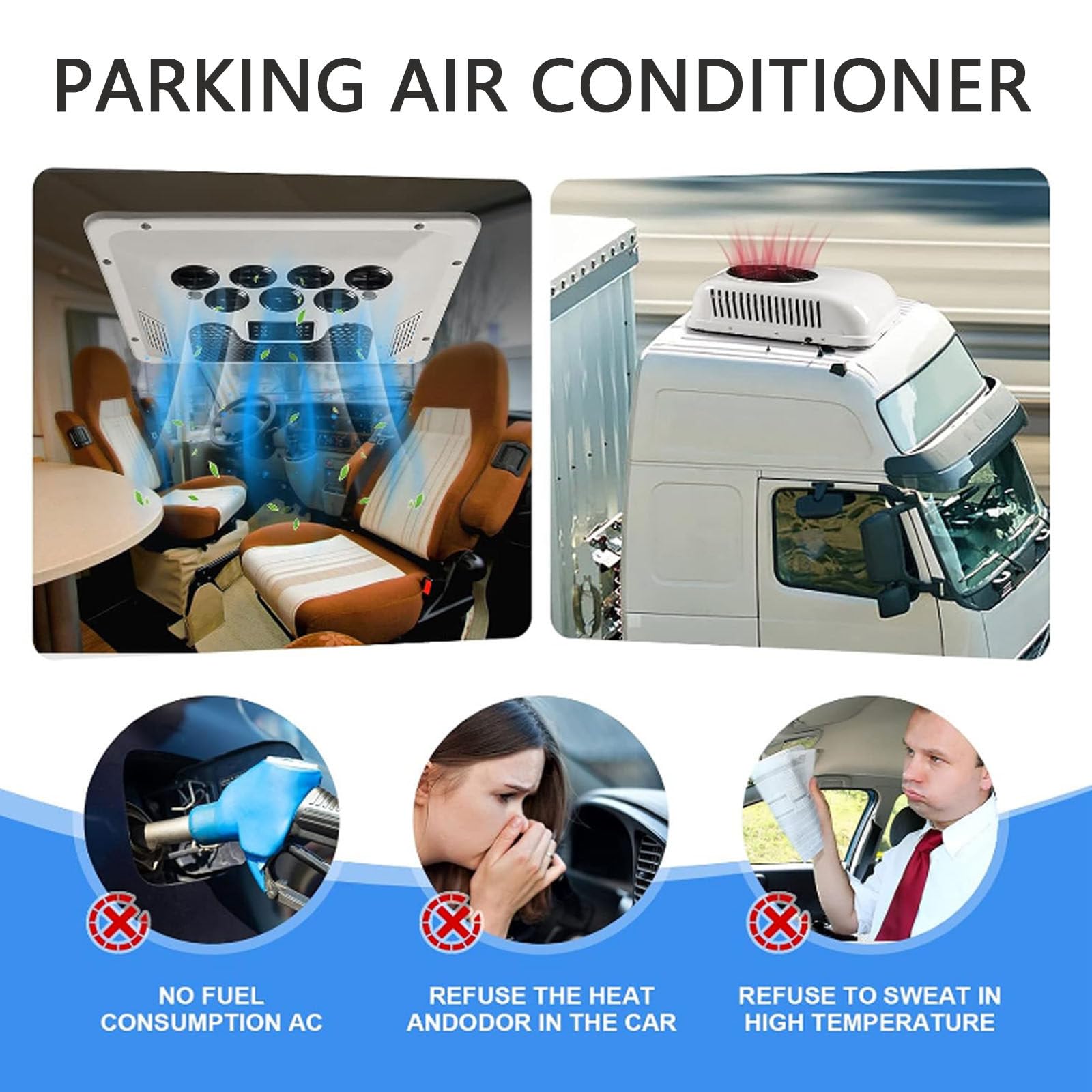 Climatizzatore Da Tetto Per Camper, Doppia Funzione Calda E Fredda, 12 V/24 V, Condizionatore Da Tetto Universale Per Camper, Regolazione Della Conversione Di Frequenza, Bassa Rumorosità,24V