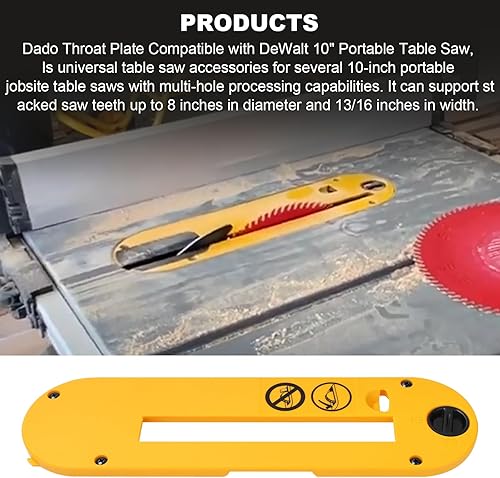 Miniatura 6 de DWE7402DI - Accesorios para sierra de mesa, placa de garganta para sierra de mesa DeWalt de 10 pulgadas, hojas de Dado para sierra de mesa DeWalt