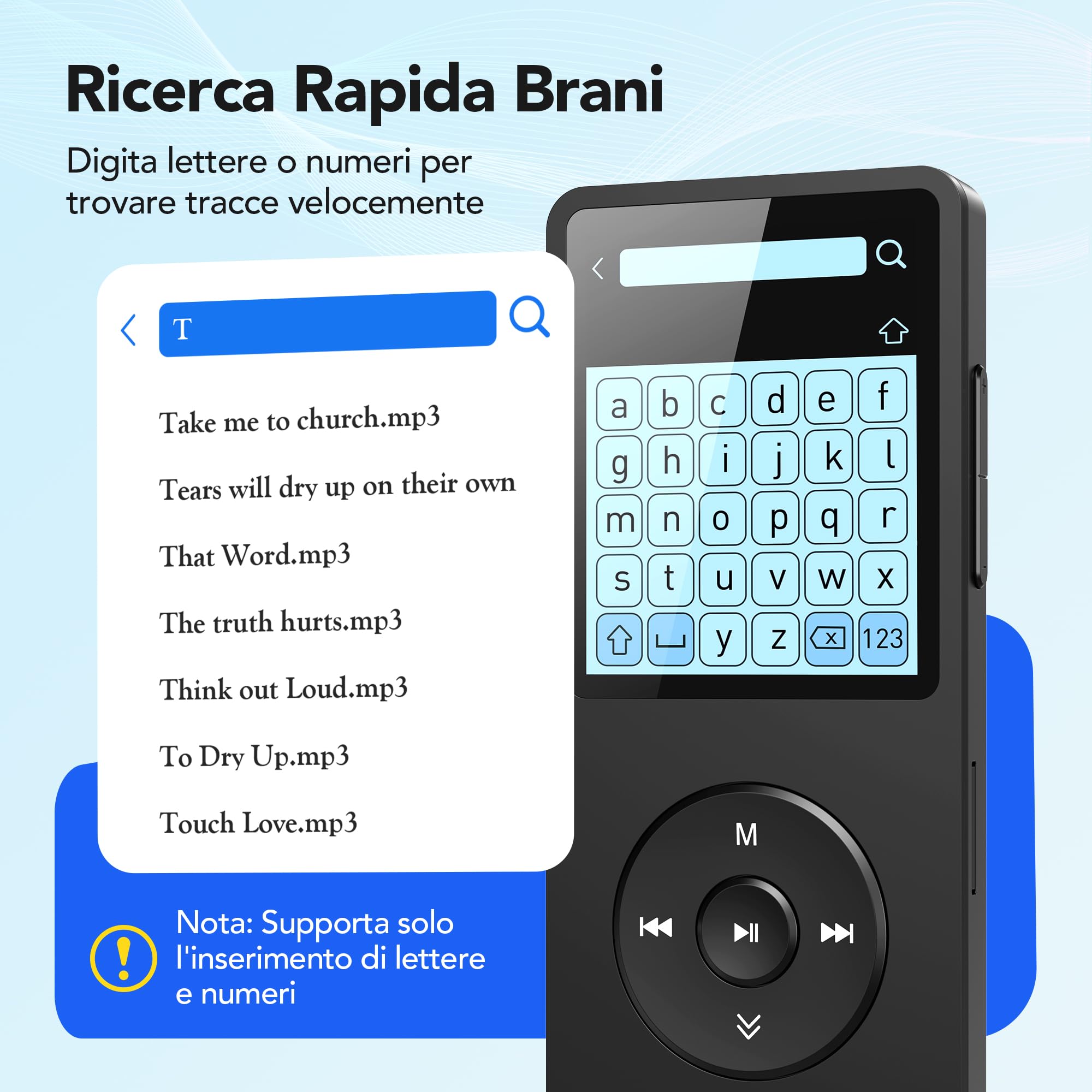 AGPTEK 64GB Lettore MP3 Bluetooth 5.3, MP3 Lettore con Altoparlanti Sportivo, Musicale HiFi Lossless Portatile, Radio FM/Registrazione, (Cuffie Non Incluse), Nero